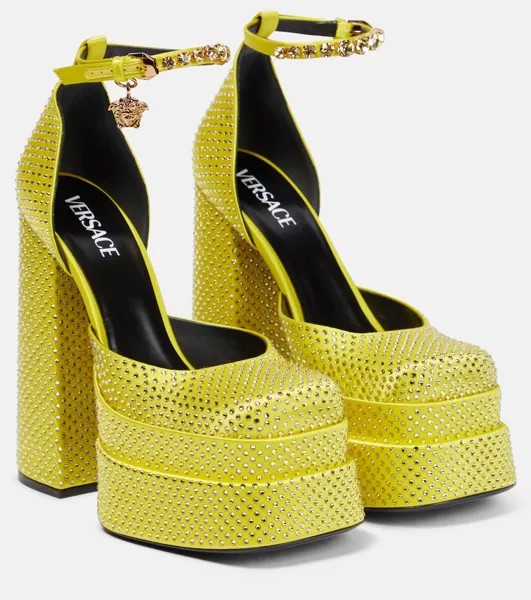 Декорированные туфли-лодочки Medusa Aevitas на платформе Versace, желтый