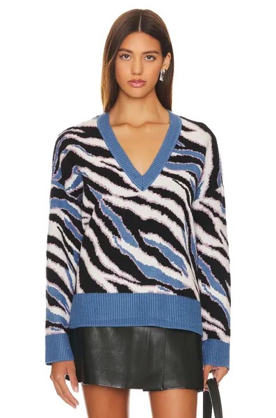 Свитер Lovers and Friends Abstract V Neck, цвет Blue Multi Stripe