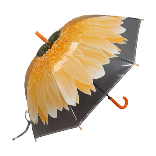 Зонт - трость полуавтоматический «Gerbera», 8 спиц, R = 45 см, цвет микс