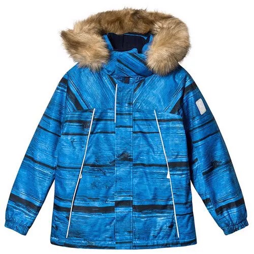 Куртка Reima зимняя, светоотражающие элементы, мембрана, водонепроницаемость, отделка мехом, капюшон, карманы, подкладка, размер 134, синий