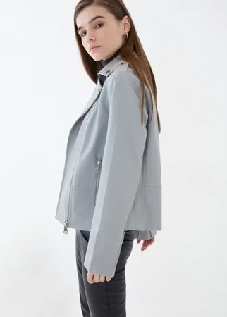 Кожаная куртка женская ZARINA 1123452132 серая 48