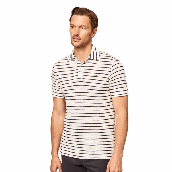 Поло с коротким рукавом Hackett Knit Stripe, серый