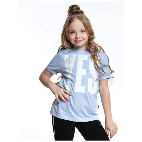 Футболка Mini Maxi, хлопок, размер 128, голубой