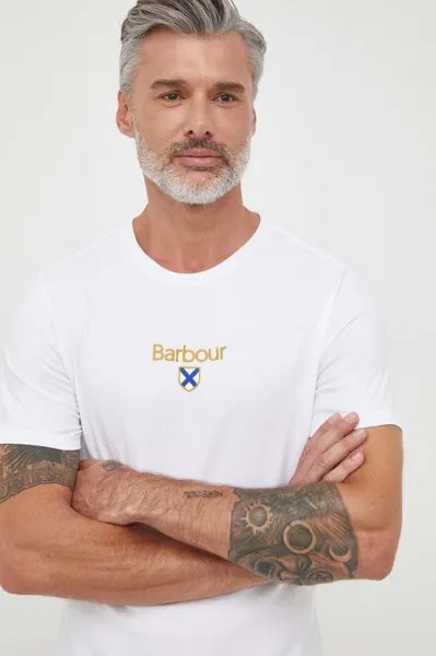 Футболка из хлопка Barbour, белый