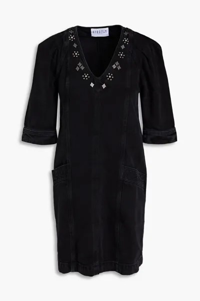 Джинсовое платье мини Roma с заклепками Claudie Pierlot, черный
