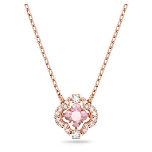 Колье SWAROVSKI, кристаллы Swarovski, длина 38 см, золотой, розовый