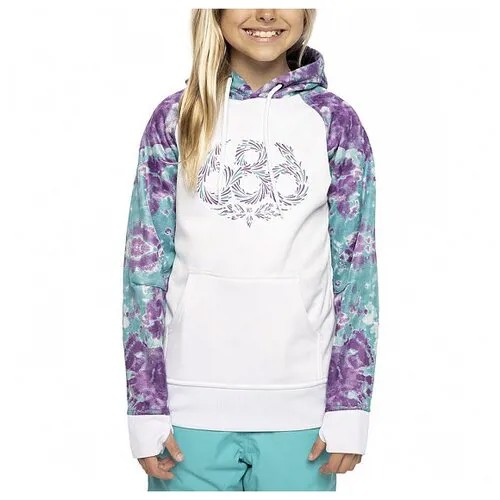 Толстовка 686 Girls Bonded Pullover Hoody 2021 TEAL WOODSTOCK CLRBLK