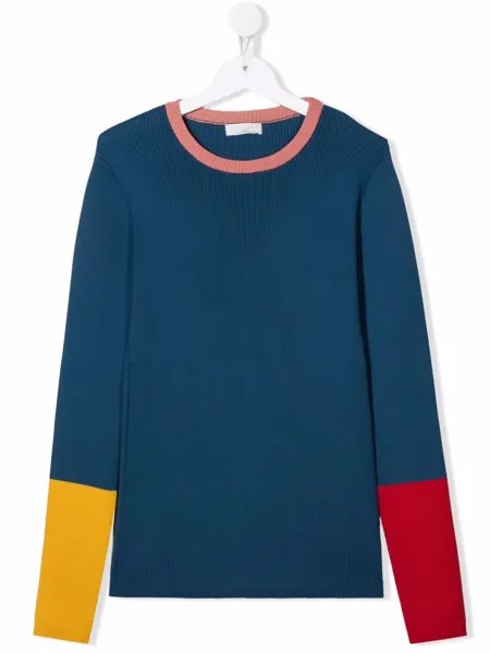 Stella McCartney Kids футболка из переработанного полиэстера в стиле колор-блок