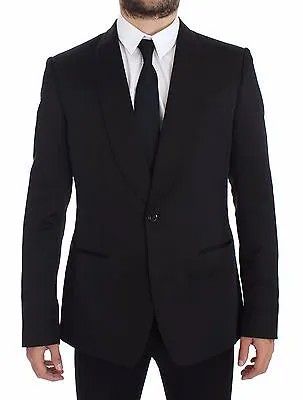 Черный шелковый тонкий пиджак на одной пуговице DOLCE - GABBANA IT52 /US42 /XL Рекомендуемая розничная цена 2500 долларов США