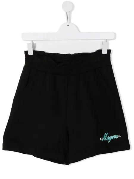 MSGM Kids шорты с вышитым логотипом