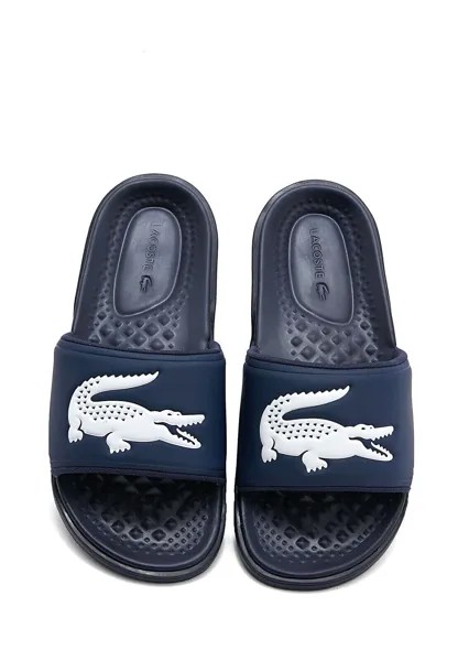 Мужские шлепанцы Lacoste Croco Dualiste, темно-синие удобные сандалии без шнуровки с логотипом, новинка