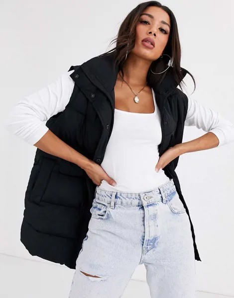 Черный дутый жилет ASOS DESIGN