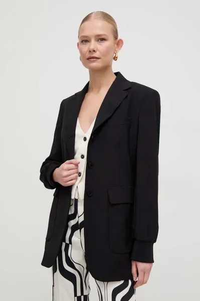 Шерстяной пиджак Weekend Max Mara, черный