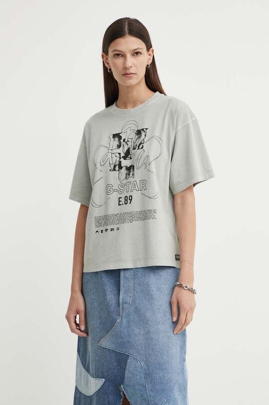 Хлопковая футболка G-Star Raw, серый