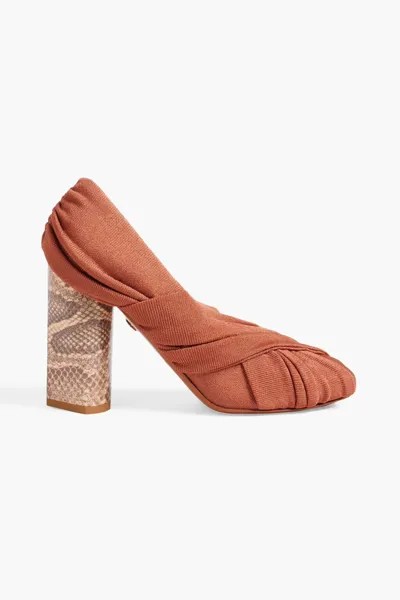 Туфли эластичной вязки со сборками Roberto Cavalli, цвет Tan