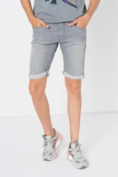 Короткие джинсы с потертым эффектом Pierre Cardin, серый