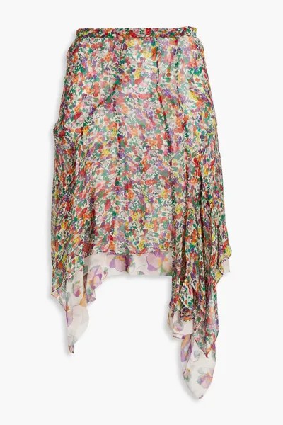 Многослойная мини-юбка Omyles из шелкового крепона с цветочным принтом ISABEL MARANT, разноцветный