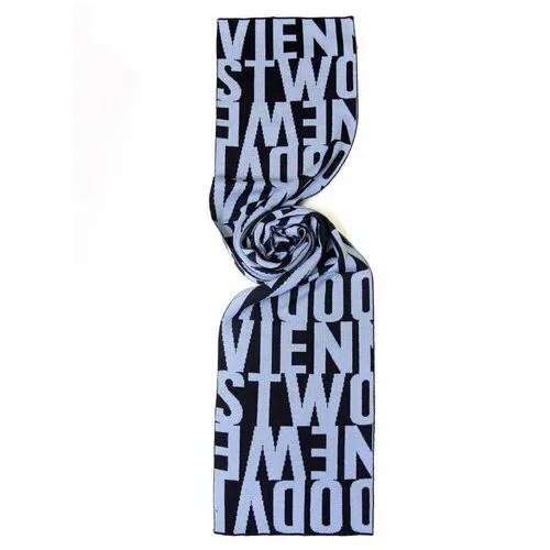 Темно-синий шарф с голубыми лого Vivienne Westwood 14249