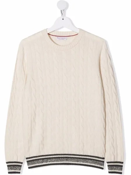 Brunello Cucinelli Kids кашемировый джемпер фактурной вязки
