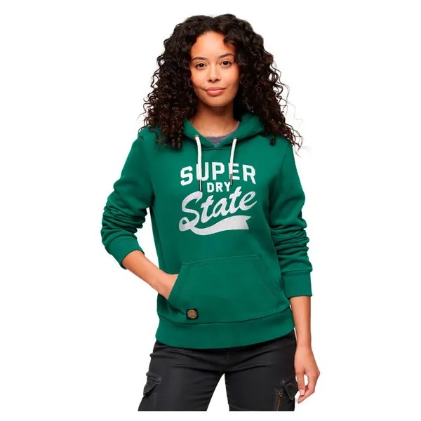 Худи Superdry College Scripted Graphic, зеленый