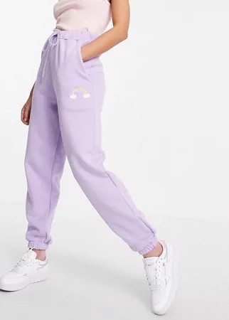 Сиреневые oversized-джоггеры от комплекта с рисунком медвежат 