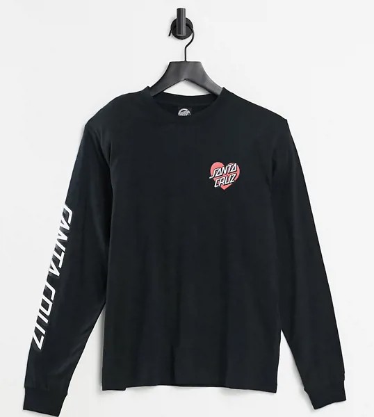 Черный лонгслив с принтом сердца Santa Cruz эксклюзивно для ASOS-Черный цвет