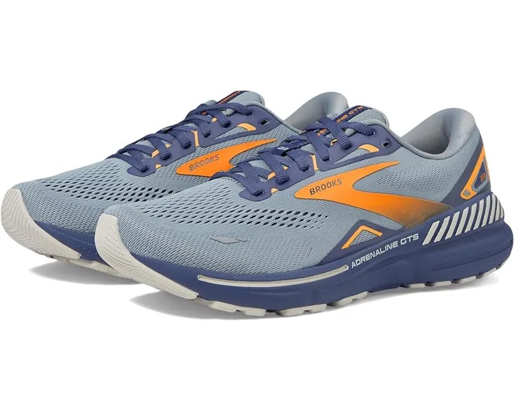 Кроссовки Brooks Adrenaline GTS 23, цвет Grey/Crown Blue/Orange