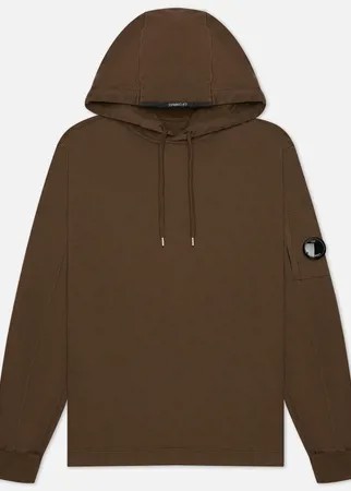 Мужская толстовка C.P. Company Light Fleece Garment Dyed Pullover Hooded Lens, цвет оливковый, размер M