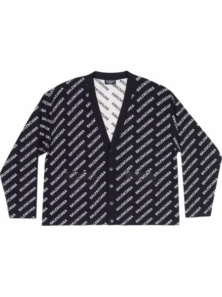 Balenciaga кардиган с логотипом, черный