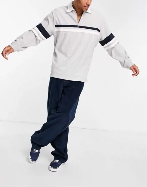 Темно-синие вельветовые джинсы свободного кроя ASOS DESIGN-Темно-синий