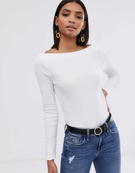Белый лонгслив River Island
