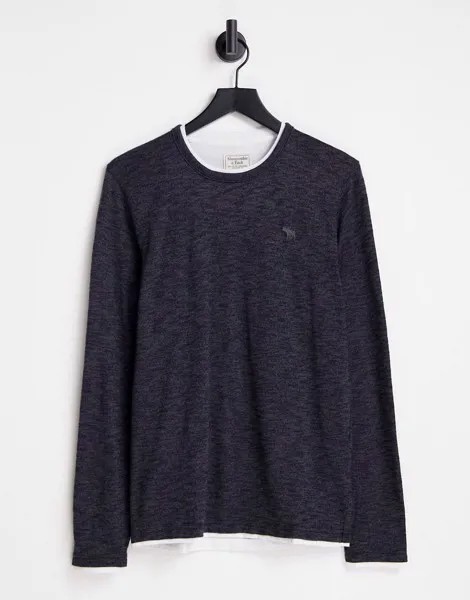 Черный лонгслив Abercrombie & Fitch