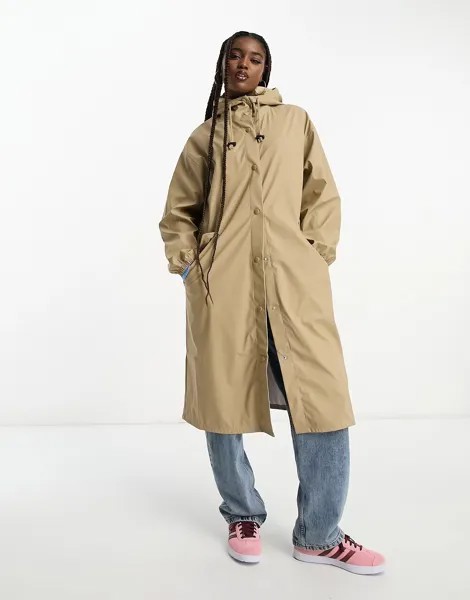 Плащ Asos Design Rubberised Rain, бежевый