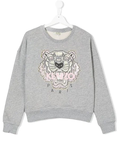 Kenzo Kids толстовка с принтом тигра