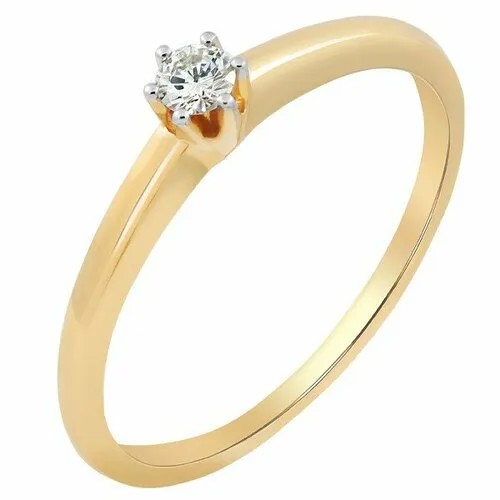 Кольцо Diamond Prime, белое золото, 585 проба, бриллиант, размер 15.5