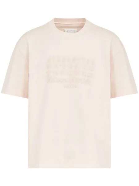 Maison Margiela футболка с вышитым логотипом, розовый