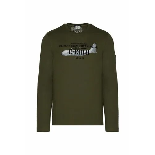 Лонгслив Aeronautica Militare, хлопок, размер L, хаки
