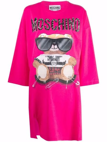 Moschino платье из джерси с принтом Teddy Bear
