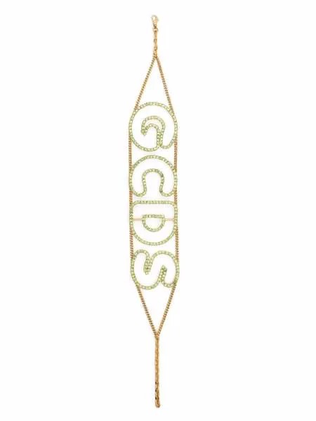 Gcds колье с логотипом и кристаллами