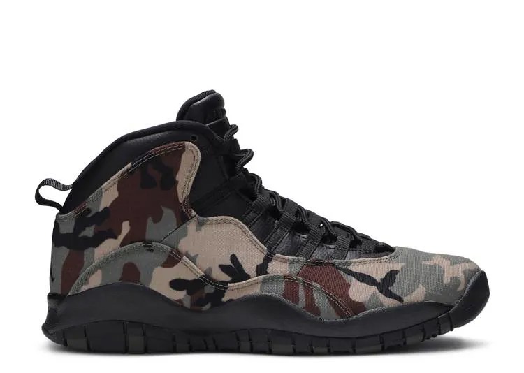 Кроссовки AIR JORDAN 10 RETRO 'WOODLAND CAMO', оливковый