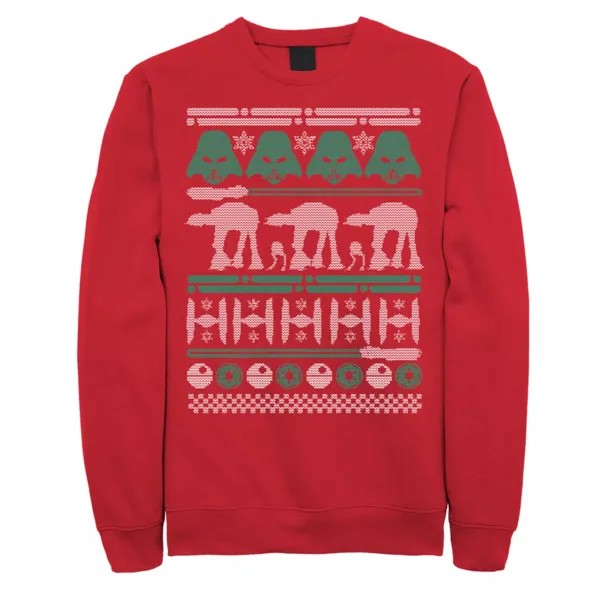 Мужской флисовый рождественский свитер в стиле «Звездные войны: Темная сторона уродливых» Licensed Character, красный