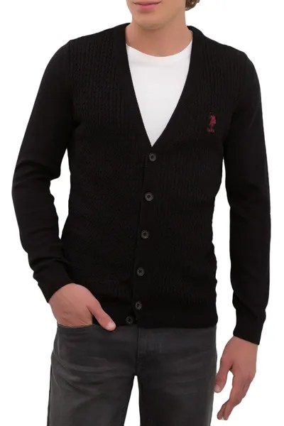 Кардиган мужской U.S. POLO Assn. G081GL0TH0GROVER-SK20 черный S