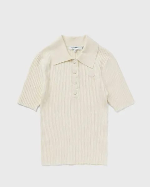 Топ Sporty & Rich Srhwc Ribbed Polo, кремовый