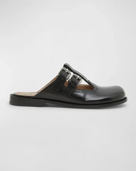 Кожаные мюли Campo Mary Jane Loewe, цвет Black