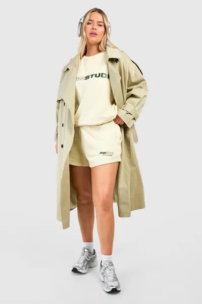 Постиранные шорты для бега джоггеров Plus Dsgn Studio boohoo, желтый