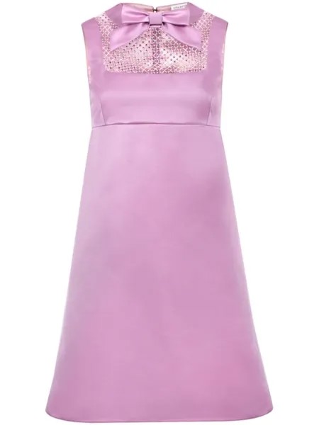 Nina Ricci атласное платье мини с бантом, розовый
