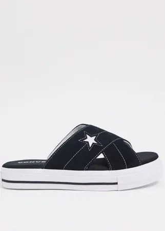Черно-белые сандалии с отделкой в виде звезд Converse-Белый