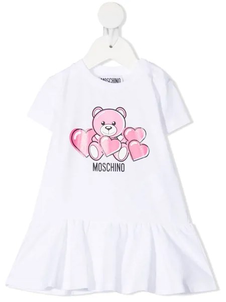 Moschino Kids расклешенное платье с принтом Teddy Bear