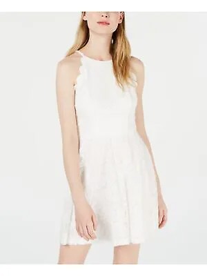 BCX Женское белое кружевное короткое платье без рукавов с лямкой на бретельках для вечеринок + расклешенное платье для юниоров 5