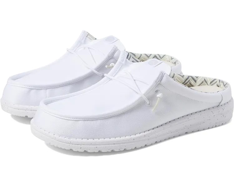 Кроссовки Hey Dude Wally Slip Canvas, цвет White/White